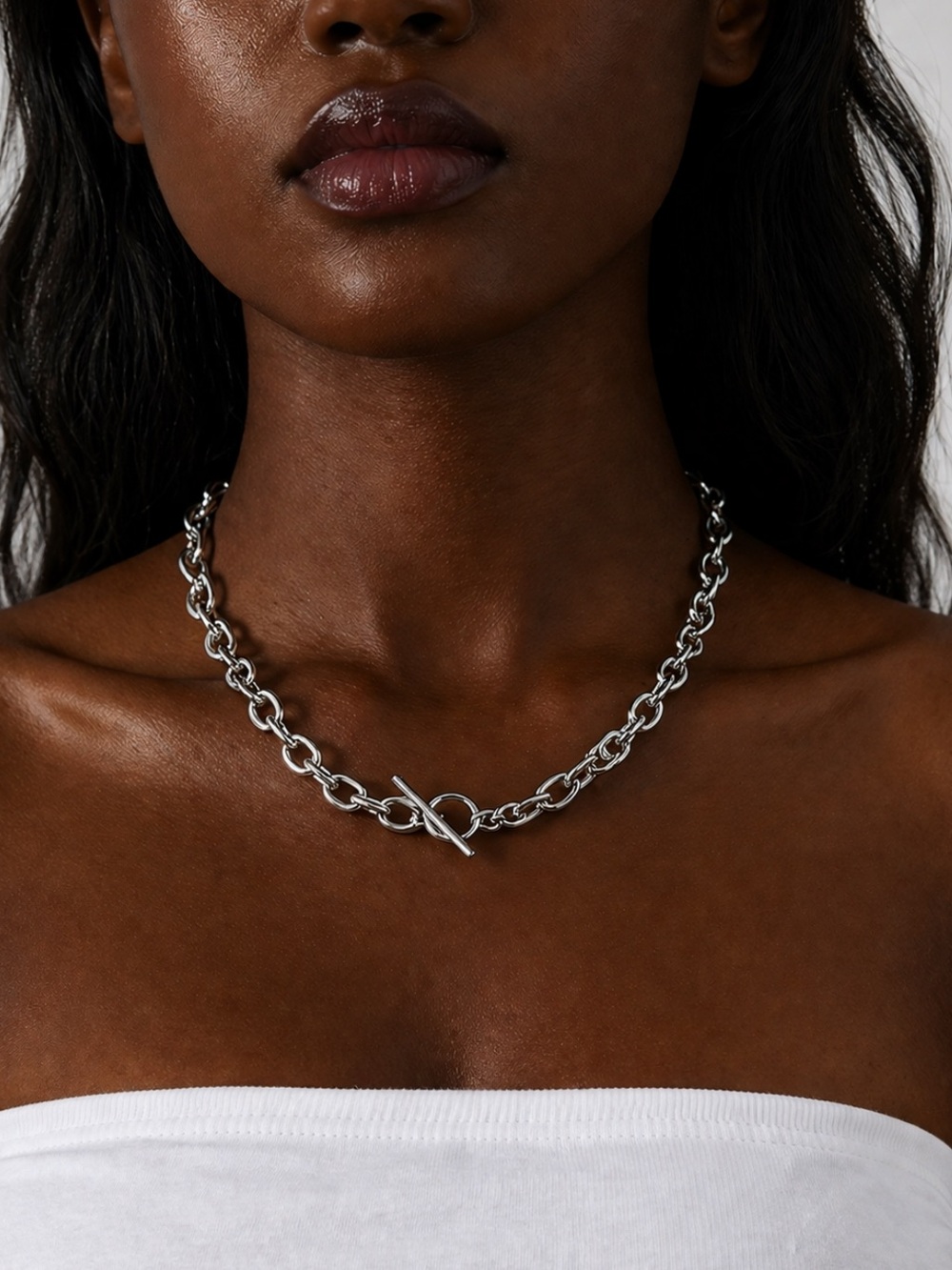 New! Silver Link Chain Necklace (4019) NWOT